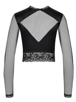 Langarm Minitop DIAMANT Satin Schwarz Von Cadolle 9 Langarm Minitop DIAMANT Satin Schwarz Von Cadolle -Meer Bekleidung 3315ck top schwarz minitop diamant satin cadolle 5