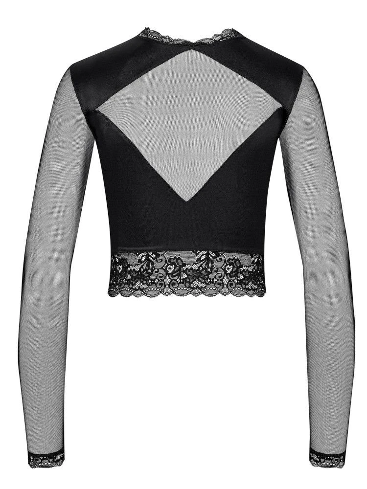 Langarm Minitop DIAMANT Satin Schwarz Von Cadolle 6 Langarm Minitop DIAMANT Satin Schwarz Von Cadolle – Bild 4