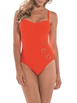 Makramee Träger Badeanzug CHATON Von Nicole Olivier -Meer Bekleidung badeanzug chaton koralle nicole olivier