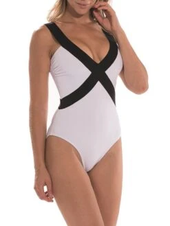 Träger Badeanzug MANOLO Von Nicole Olivier -Meer Bekleidung badeanzug manolo weiss nicole olivier 2