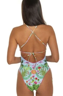 Badeanzug JUNGLE ATTITUDE Blau Von Pin-Up Stars -Meer Bekleidung badeanzug pb012i azurblau pin up stars 3