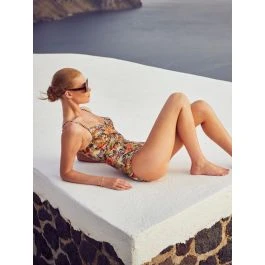 Badeanzug ZEBRA IN PARADISE Apricot Grün Von Fürstenberg 3 Badeanzug ZEBRA IN PARADISE Apricot Grün Von Fürstenberg