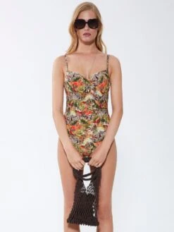 Badeanzug ZEBRA IN PARADISE Apricot Grün Von Fürstenberg 9 Badeanzug ZEBRA IN PARADISE Apricot Grün Von Fürstenberg -Meer Bekleidung badeanzug pfirsich bunt 243 38330 fuerstenberg