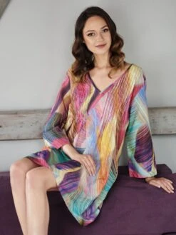 Baumwolle Batist Tunika JETTE Bunt Von Gattina -Meer Bekleidung baumwolle tunika jette 391243 bunt gattina 2