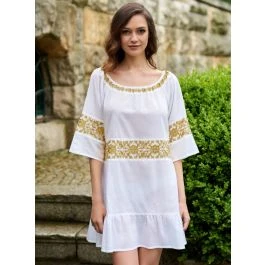 Baumwolle Batist Strandtunika JÖRDIS Mit Stickerei Von Gattina 3 Baumwolle Batist Strandtunika JÖRDIS Mit Stickerei Von Gattina