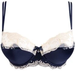 Seiden BH SPLENDEUR SOIE Von Lise Charmel -Meer Bekleidung bh halbschale seide acc3080d marine 5197 splendeur soie lise charmel 2