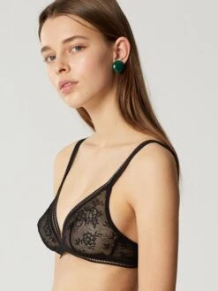 Tüllspitze Triangel-BH MISS LEJABY Von Maison Lejaby -Meer Bekleidung bh schwarz 16442 miss lejaby maison lejaby 1 1