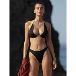 Triangel-Bikini EMY MATHIS 67 Schwarz-gold Von Pain De Sucre