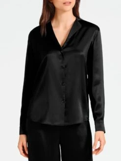100% Seide Bluse TOI MON AMOUR Uni Farben Von Aubade -Meer Bekleidung bluse schwarz seide toi mon amour qs44 noir aubade 2 6 1 1