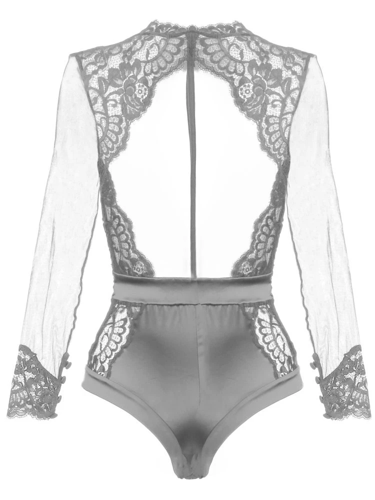 Langarm Body Tüll Spitze Und Strass MARLENE Prelude Milano 11 Langarm Body Tüll Spitze Und Strass MARLENE Prelude Milano – Bild 9