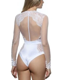 Langarm Body Spitze Mit Strass MARLENE Prelude Milano 28 Langarm Body Spitze Mit Strass MARLENE Prelude Milano -Meer Bekleidung body spitze weiss yh307 prelude milano 3 5 1