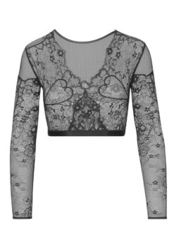Langarm Minitop BOLERO COEUR Spitze Schwarz Von Cadolle -Meer Bekleidung bolero coeur dentelle noir schwarz cadolle 4 1