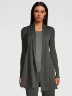 Merino Wolle-Seide CARDIGAN Strickjacke Von Oscalito -Meer Bekleidung cardigan lang gruen 3463 oscalito 4 4 1