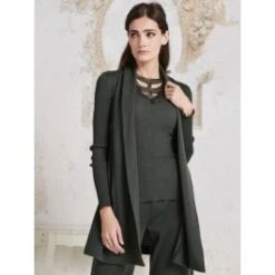 Merino Wolle-Seide CARDIGAN Strickjacke Von Oscalito