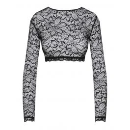 Langarm Minitop CARMEN Spitze Schwarz Von Cadolle 3 Langarm Minitop CARMEN Spitze Schwarz Von Cadolle