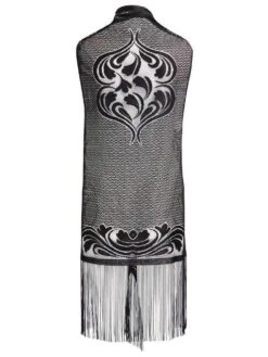 Lang Weste Mit Fransen LOVELY DOT Von Mademoiselle Coco Cavalière -Meer Bekleidung fransen weste schwarz 1671 mc19 mademoiselle coco cavaliere 2