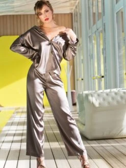 Seta Superior Seide Pyjama GLORIOVANI 2tlg. Von Cotton Club -Meer Bekleidung gloriovani seide pyjama taupe cotton club 2 1