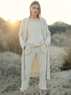 Hausanzug Kuschelbaumwolle Weich Chiara Fiorini -Meer Bekleidung hausanzug kuschel baumwolle mit glitzerborte corda cf1340 chiara fiorini 2 1