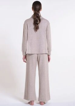 Feinstrick Hausanzug LOUNGE No. 5 Beige Viscose Von Verdiani -Meer Bekleidung hausanzug viscose feinstrick beige 8808 loungewear verdiani 2