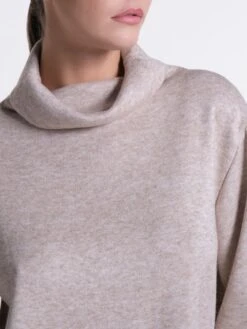 Feinstrick Hausanzug LOUNGE No. 5 Beige Viscose Von Verdiani -Meer Bekleidung hausanzug viscose feinstrick beige 8808 loungewear verdiani 3