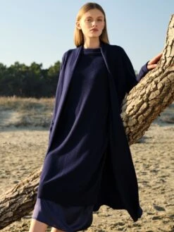 Hausmantel WOLLMIX Von Chiara Fiorini 8 Hausmantel WOLLMIX Von Chiara Fiorini -Meer Bekleidung hausmantel lang wollmix blu cf1352 chiara fiorini 3