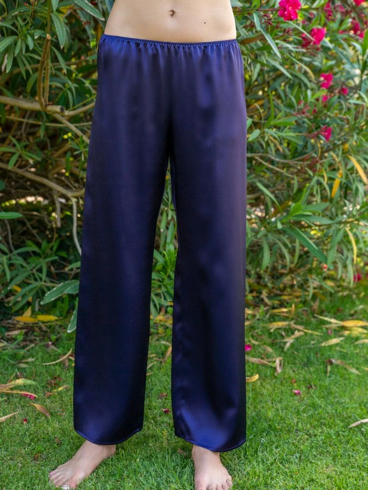 100% Seide PYJAMAHOSE Soie Unie Von Marjolaine 4 100% Seide PYJAMAHOSE Soie Unie Von Marjolaine – Bild 2