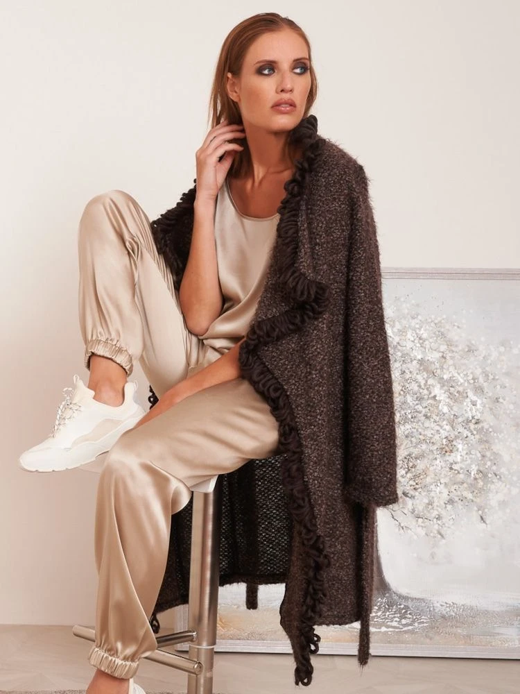 Morgenmantel KUSCHEL MOHAIR Braun Von Chiara Fiorini 6 Morgenmantel KUSCHEL MOHAIR Braun Von Chiara Fiorini – Bild 4