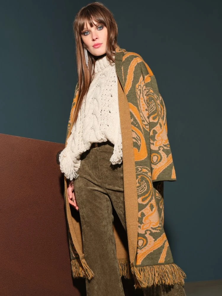 Jacke ETHNO PRINT Lang Mit Fransen Von Fiori Di Chiara 4 Jacke ETHNO PRINT Lang Mit Fransen Von Fiori Di Chiara – Bild 2