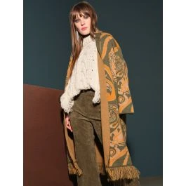 Jacke ETHNO PRINT Lang Mit Fransen Von Fiori Di Chiara 3 Jacke ETHNO PRINT Lang Mit Fransen Von Fiori Di Chiara