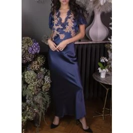 Stretchseide Nachtkleid Lang NINA Exklusiv Marjolaine 3 Stretchseide Nachtkleid Lang NINA Exklusiv Marjolaine