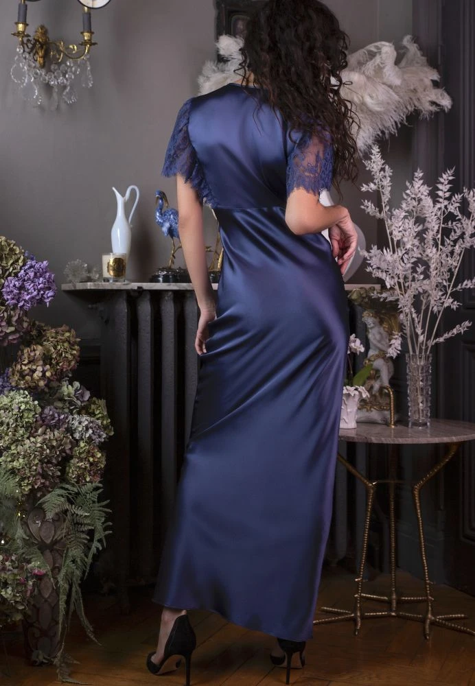 Stretchseide Nachtkleid Lang NINA Exklusiv Marjolaine 9 Stretchseide Nachtkleid Lang NINA Exklusiv Marjolaine – Bild 7