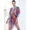 Chiffon Kaftan MULTICOLOR WAVES Bunt Von Luna Di Seta -Meer Bekleidung kaftan multicolor vlst60913 luna di seta 9