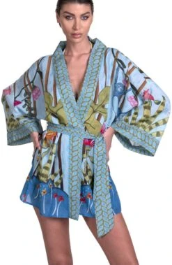 Meer Bekleidung -Meer Bekleidung kimono baumwolle jungle attitude blau pa110a pin up stars 3 2 1