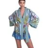 Kimono JUNGLE ATTITUDE Von Pin-Up Stars -Meer Bekleidung kimono baumwolle jungle attitude blau pa110a pin up stars 3 2