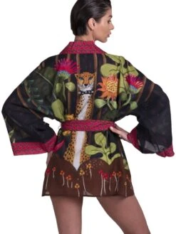 Kimono JUNGLE ATTITUDE Von Pin-Up Stars 15 Kimono JUNGLE ATTITUDE Von Pin-Up Stars -Meer Bekleidung kimono baumwolle jungle attitude schwarz pa110a pin up stars 3 2