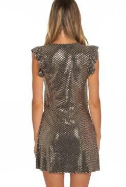 Strandkleid MIRROR RHOMBUS Schwarz Gold Von Pin-Up Stars -Meer Bekleidung kleid pb068a schwarz pin up stars 3