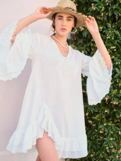 Tunikakleid Kurz BIANCO No. 3 Weiss Von Fiori Di Chiara -Meer Bekleidung kleid weiss fc208 fiori di chiara 1