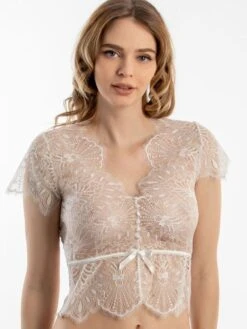 Spitze Kurzarm Top Von Prelude Milano -Meer Bekleidung kurzarm top spitze yl277 yl277.alb 1 prelude milano