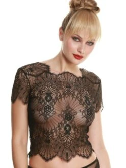 Spitze Kurzarm Top Von Prelude Milano -Meer Bekleidung kurzarm top spitze yl277 yl277.neg 1 prelude milano