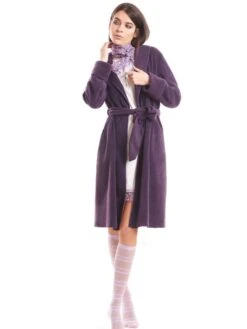 Morgenmantel KUSCHEL FLEECE Pflaume-violett Von Fiori Di Chiara -Meer Bekleidung kuschel morgenmantel lila fc9137 fiori di chiara 2