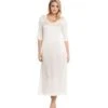 Seide Langarm Nachtkleid SEDUZIONE DI SETA Von Gattina -Meer Bekleidung langarm nachtkleid satin seide natur weiss 381437 seduzione di seta gattina 1