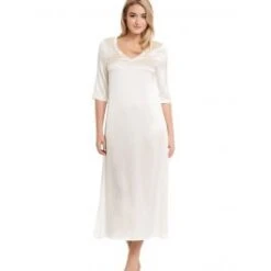 Seide Langarm Nachtkleid SEDUZIONE DI SETA Von Gattina