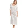 Seide Langarm Nachtkleid SEDUZIONE DI SETA Satin Von Gattina -Meer Bekleidung langarm nachtkleid satin seide silber 381437 seduzione di seta gattina 1 2 1