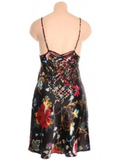 Seidennachthemd FIDJI SATIN Stretchseide Von Marjolaine -Meer Bekleidung marjolaine seide nachthemd fidji satin 4fid0101 floral ruecken 1