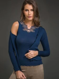 Merinowolle-Seide TOP Gerippt Von Artimaglia 13 Merinowolle-Seide TOP Gerippt Von Artimaglia -Meer Bekleidung merino wolle seide gerippt shirt 20505 43804 atlantico artimaglia 1