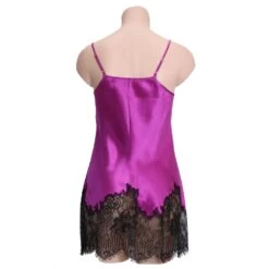 100% Seide Mini Combinette CHANTAGE Edle Spitze Von Marjolaine -Meer Bekleidung mini combinette chantage 301 orchidee marjolaine ruecken