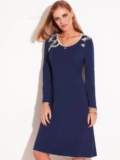 Modal Langarm Nachthemd BLU No. 3 Dunkelblau Von Chiara Fiorini -Meer Bekleidung modal nachthemd g0602 marineblau chiara fiorini 2 1 1 1