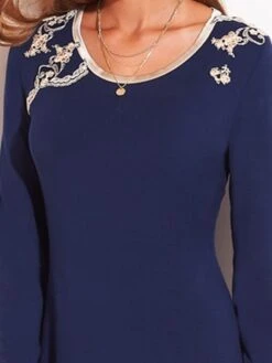 Modal Langarm Nachthemd BLU No. 3 Dunkelblau Von Chiara Fiorini -Meer Bekleidung modal nachthemd g0602 marineblau chiara fiorini 3