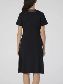 Modal Nachtkleid Knielang Schwarz-pink Von Verdiani -Meer Bekleidung modal nachthemd schwarz 4520 verdiani 2