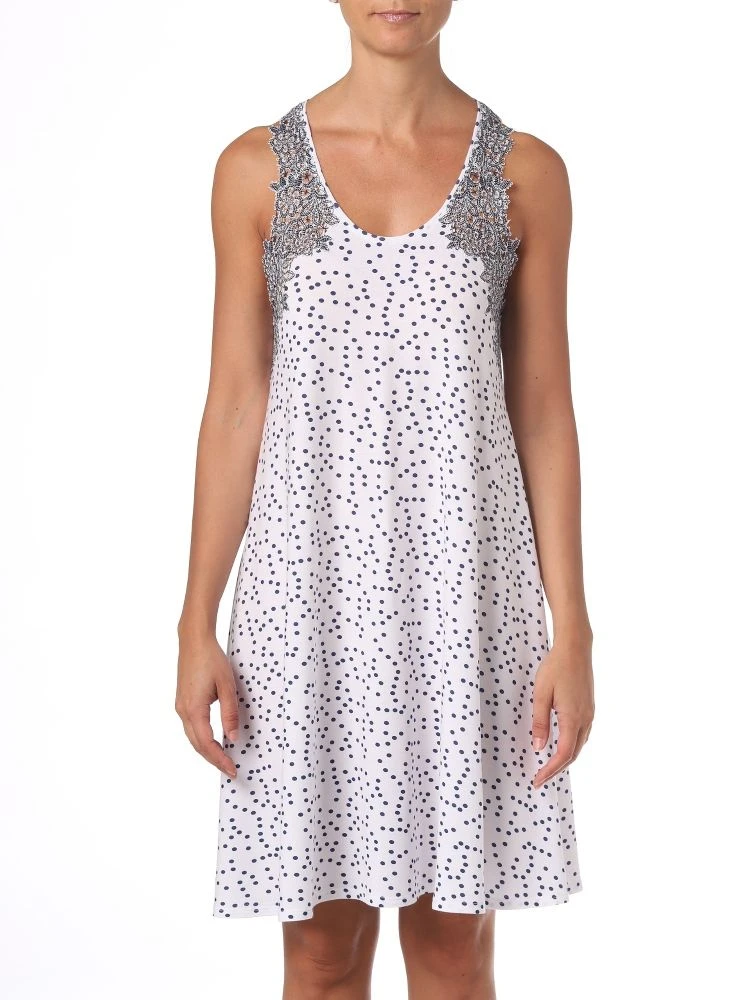 Träger Nachthemd CECILIA Weiß-dunkelblau Aus Modal Von Imec 5 Träger Nachthemd CECILIA Weiß-dunkelblau Aus Modal Von Imec – Bild 3